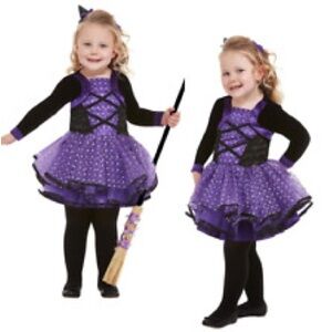 Chasing fireflies  Witch Costume, Purple, with Dress & Headband size T1